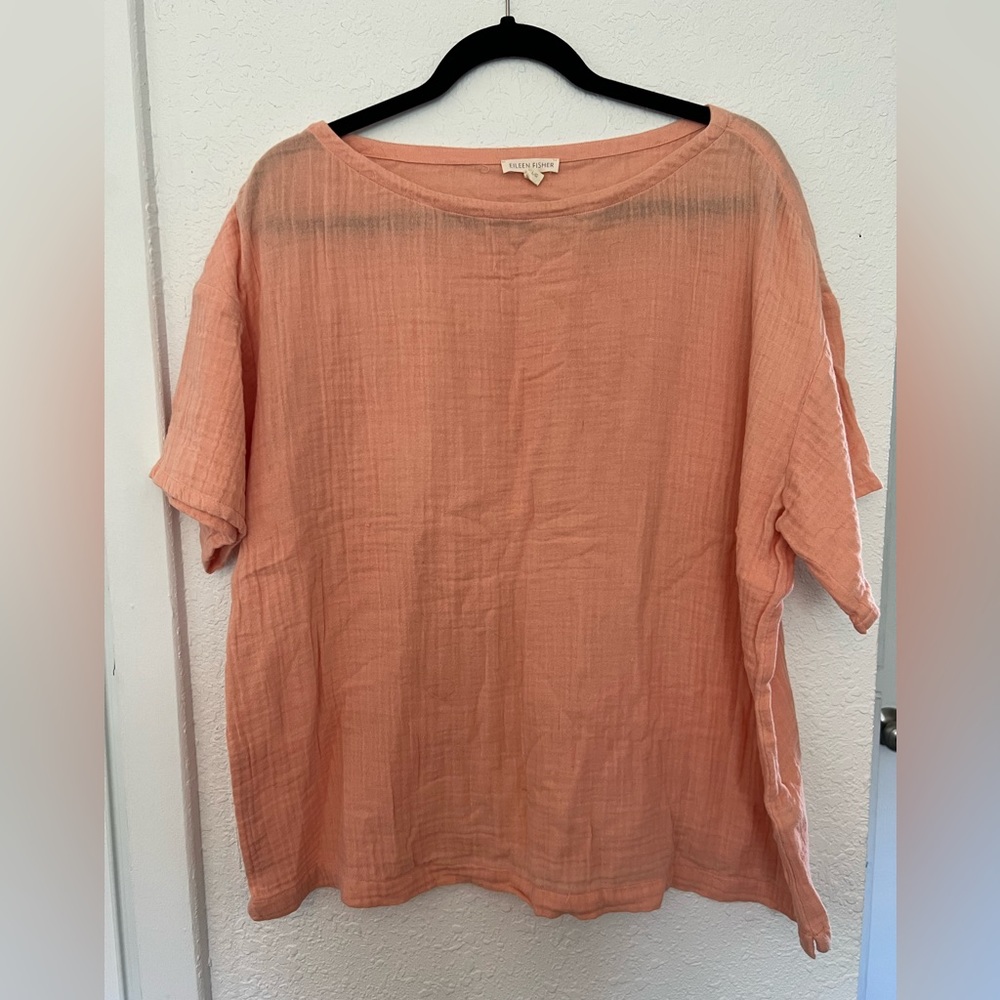 Eileen Fisher Gauze Organic Cotton Blouse